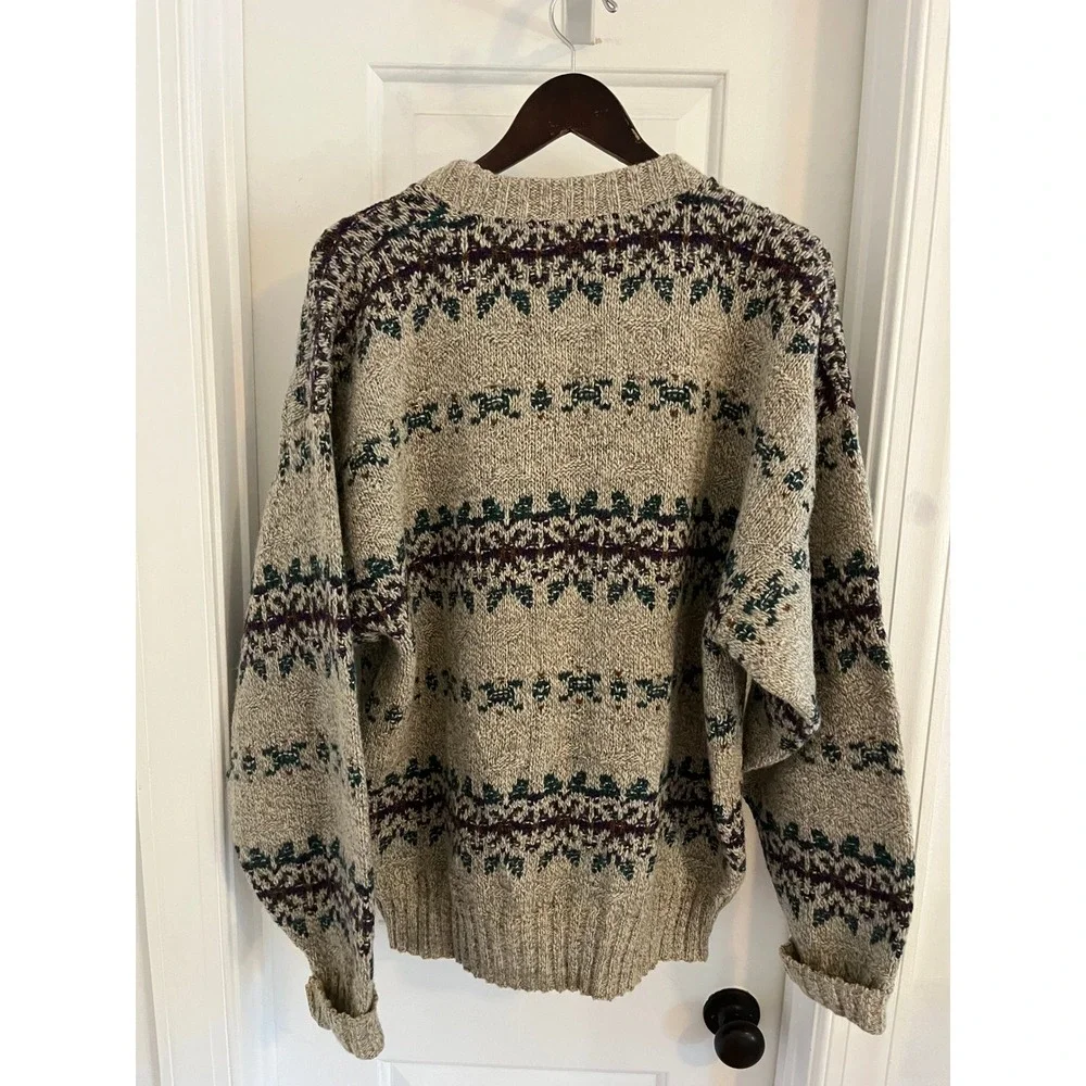 Vintage Eddie Bauer Wool Blend Fair Isle Crewneck Sweater